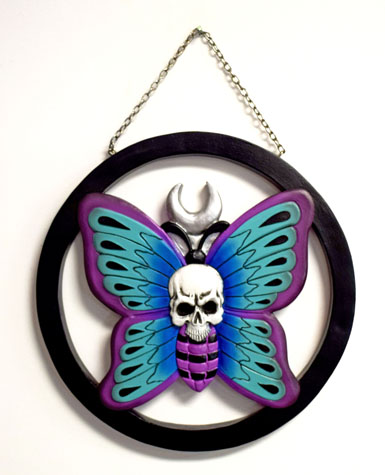 Hanging Skull in Butterfly